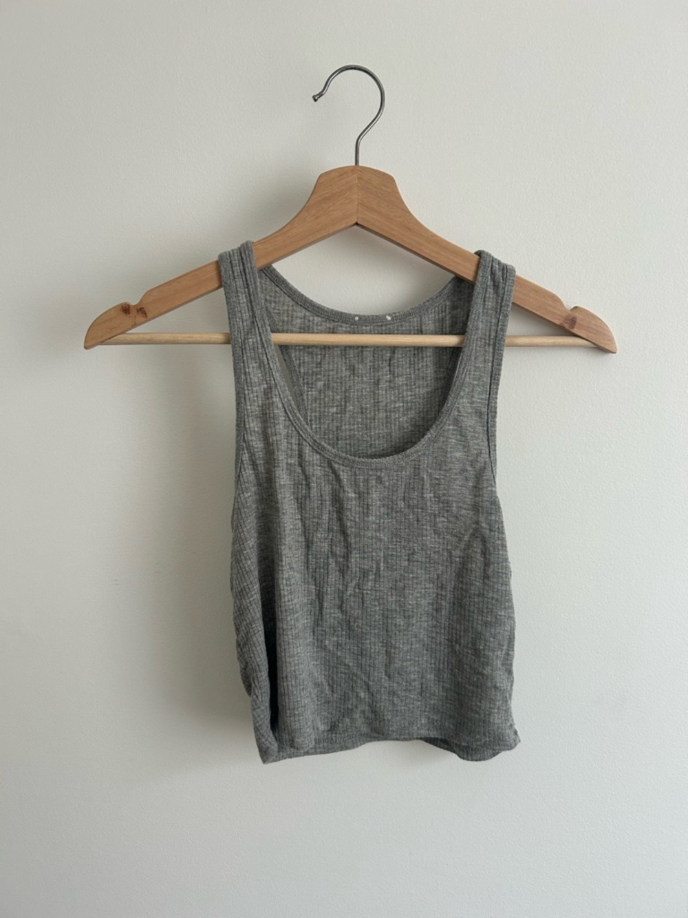 Garage Gray Ribbed Scoop Tank Top